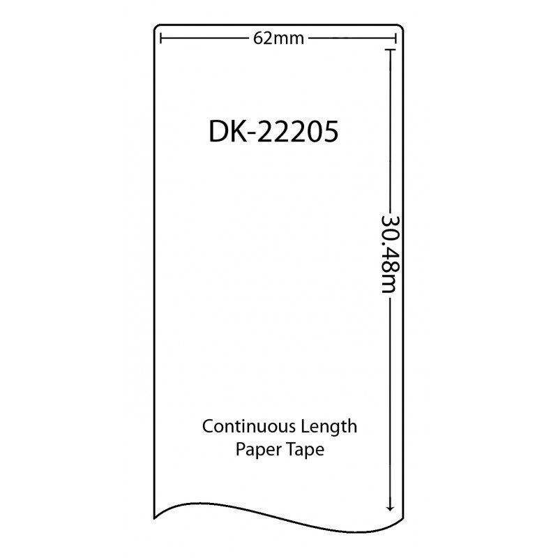 Compatible Brother White Address Labels DK-22205 62mm x 30.48m (Pack Of 5)